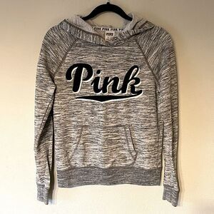 Victoria’s Secret PINK Light-Gray, Logo Hoodie. Size X-Small.